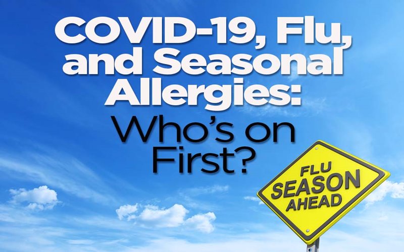 COVID-19, flu, allergies graphic