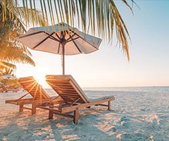 Relaxing beach chairs