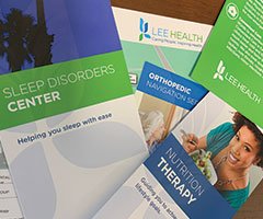 Lee Health informational health pamphlets