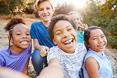 children laughing and smiling