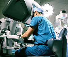 Physician using robotic technology