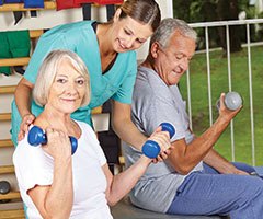 Seniors working out