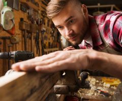 Man doing wood work