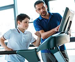 Pediatric patient on treadmill