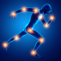 Outline of a person in a running position
