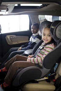 Two children in a car