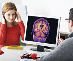 Brain scan imaging on computer
