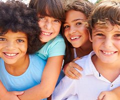 children laughing and smiling