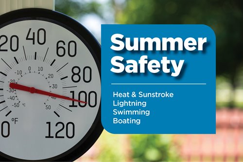 Summer Safety 
Heat & Sunstroke, Lightning, Swimming, Boating