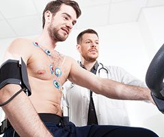 Patient with heart monitoring technology