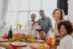 Family around the dinner table