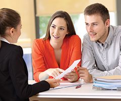 Couple reviewing documents