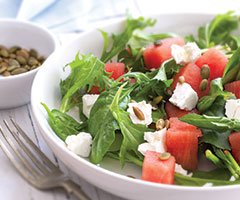 Watermelon and arugala salad