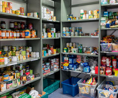 food pantry shelves