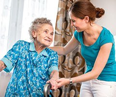 Nurse with elderly patient