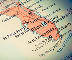 Major Florida cities map
